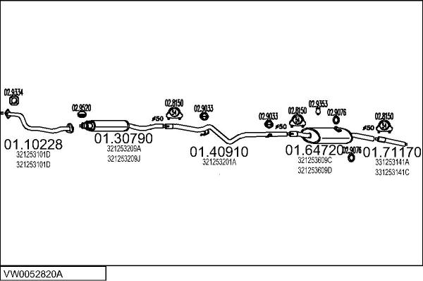MTS VW0052820A001936 - Система випуску ОГ autocars.com.ua