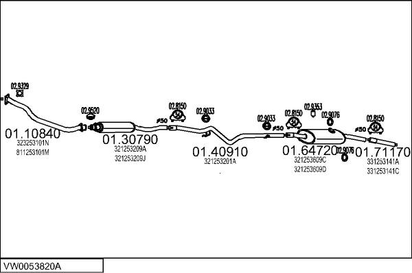 MTS VW0053820A001936 - Система випуску ОГ autocars.com.ua