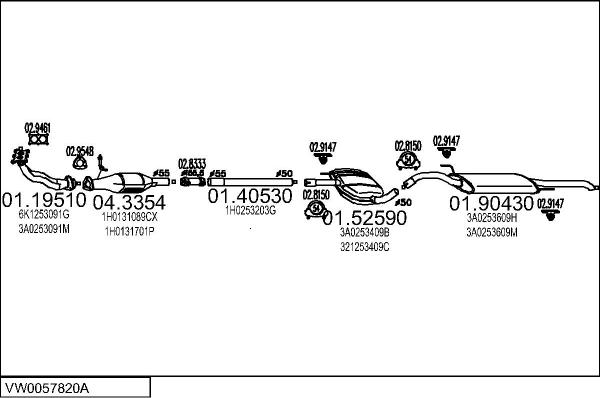 MTS VW0057820A005933 - Система випуску ОГ autocars.com.ua