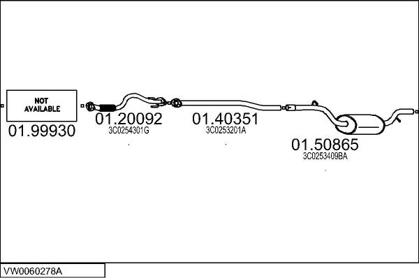MTS VW0060278A133563 - Система випуску ОГ autocars.com.ua