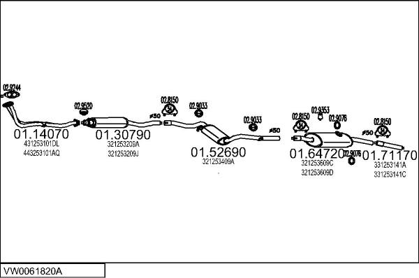 MTS VW0061820A006261 - Система випуску ОГ autocars.com.ua