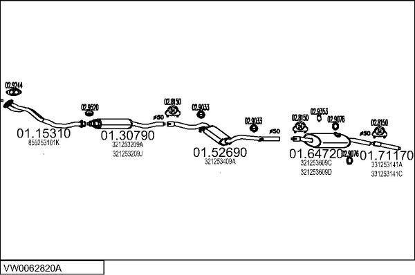 MTS VW0062820A006261 - Система випуску ОГ autocars.com.ua