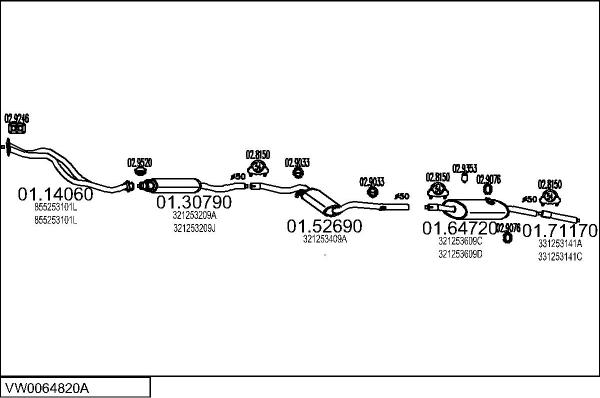 MTS VW0064820A001928 - Система випуску ОГ autocars.com.ua
