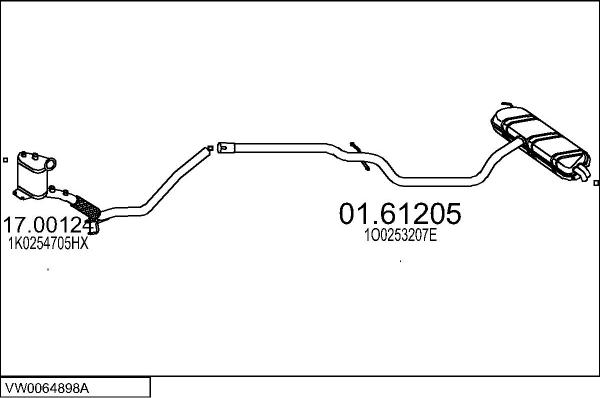 MTS VW0064898A033645 - Система випуску ОГ autocars.com.ua