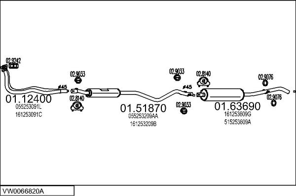 MTS VW0066820A020120 - Система випуску ОГ autocars.com.ua