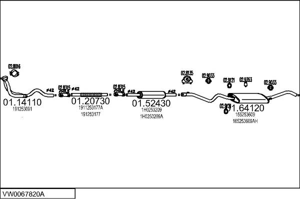 MTS VW0067820A013040 - Система випуску ОГ autocars.com.ua