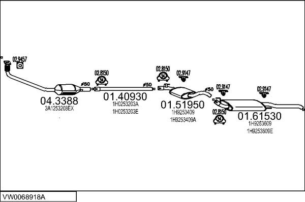 MTS VW0068918A136941 - Система випуску ОГ autocars.com.ua