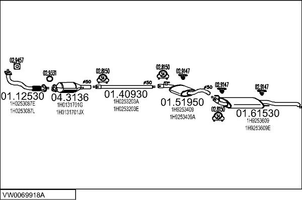 MTS VW0069918A136941 - Система випуску ОГ autocars.com.ua