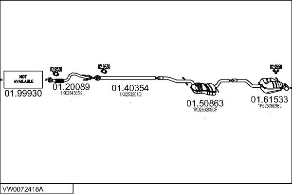 MTS VW0072418A133529 - Система випуску ОГ autocars.com.ua