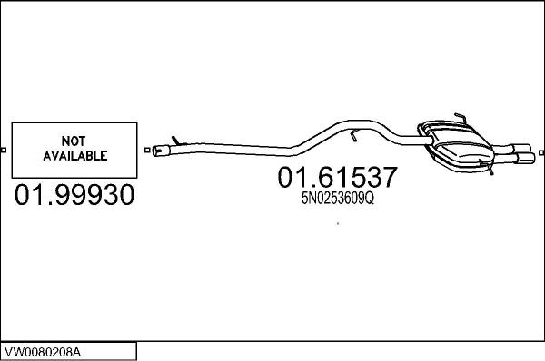 MTS VW0080208A033674 - Система випуску ОГ autocars.com.ua