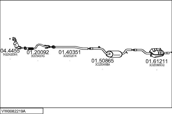 MTS VW0082219A027540 - Система випуску ОГ autocars.com.ua