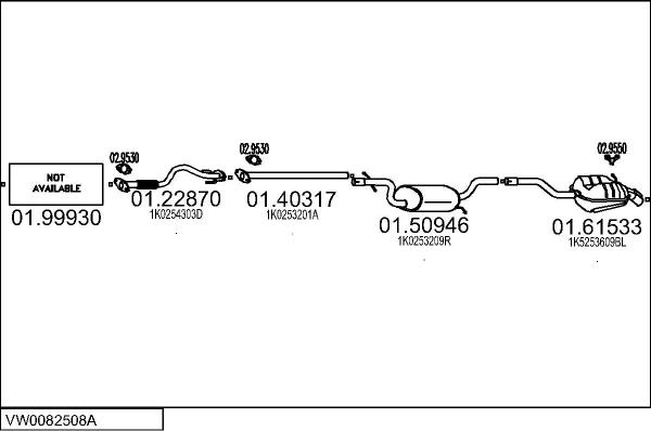 MTS VW0082508A133527 - Система випуску ОГ autocars.com.ua