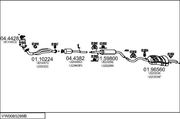 MTS VW0085289B016512 - Система випуску ОГ autocars.com.ua