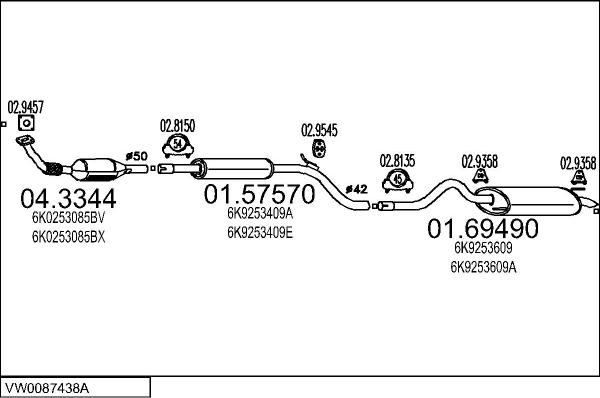 MTS VW0087438A018156 - Система випуску ОГ autocars.com.ua