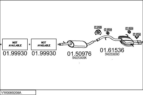 MTS VW0089208A023181 - Система випуску ОГ autocars.com.ua