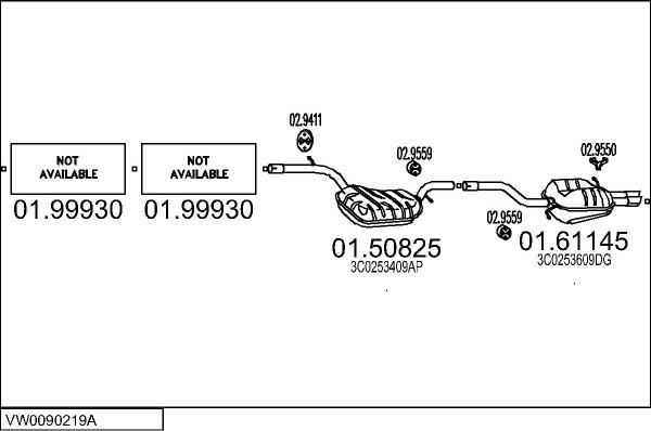 MTS VW0090219A018727 - Система випуску ОГ autocars.com.ua