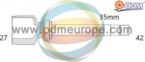 Multiparts 14-216133 - Шарнірний комплект, ШРУС, приводний вал autocars.com.ua