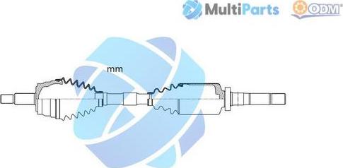Multiparts 18-016530 - Приводний вал autocars.com.ua