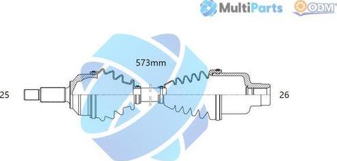 Multiparts 18-052730 - Приводний вал autocars.com.ua