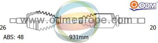 Multiparts 18-092431 - Приводний вал autocars.com.ua