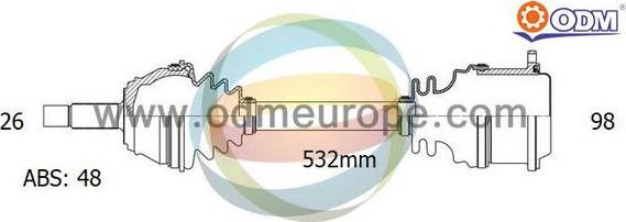 Multiparts 18-093121 - Приводний вал autocars.com.ua