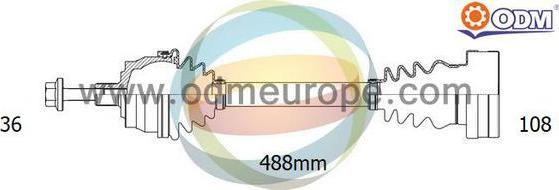 Multiparts 18-211500 - Приводний вал autocars.com.ua