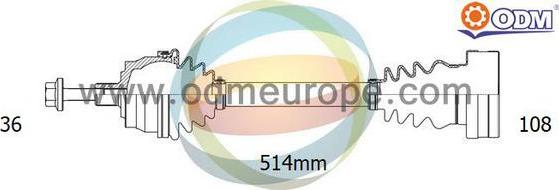 Multiparts 18-211790 - Приводний вал autocars.com.ua