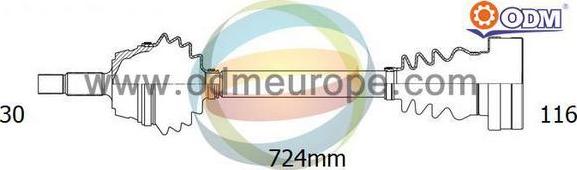 Multiparts 18-213430 - Приводний вал autocars.com.ua