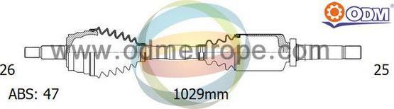 Multiparts 18-222061 - Приводний вал autocars.com.ua