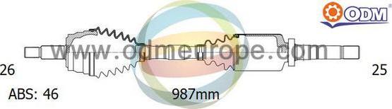 Multiparts 18-222201 - Приводний вал autocars.com.ua