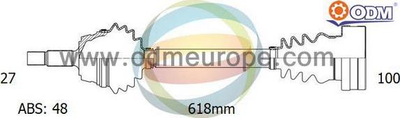 Multiparts 18-341071 - Приводний вал autocars.com.ua