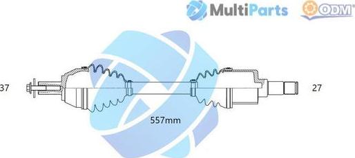 Multiparts 18-341900 - Приводний вал autocars.com.ua
