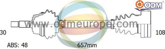 Multiparts 18-342261 - Приводний вал autocars.com.ua