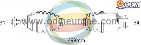 Multiparts 18-342770 - Приводний вал autocars.com.ua