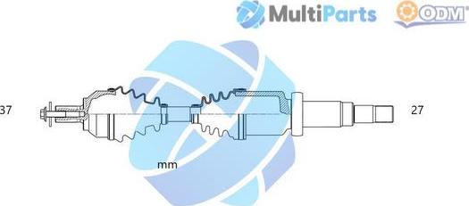 Multiparts 18-342910 - Приводний вал autocars.com.ua