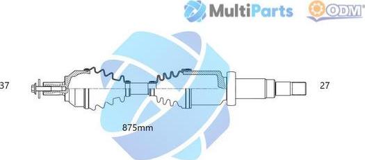 Multiparts 18-342960 - Приводний вал autocars.com.ua