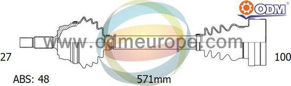 Multiparts 18-343111 - Приводний вал autocars.com.ua