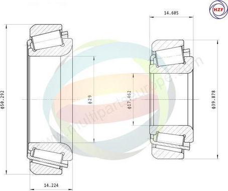 Multiparts 70-210045 - Комплект підшипника маточини колеса autocars.com.ua