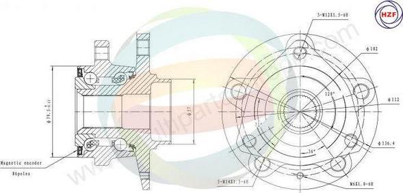 Multiparts 70-210065 - Комплект підшипника маточини колеса autocars.com.ua