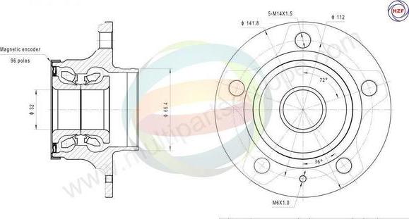 Multiparts 70-210067 - Комплект підшипника маточини колеса autocars.com.ua