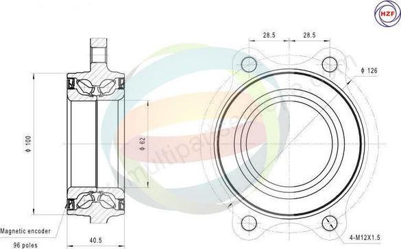 Multiparts 70-210068 - Комплект підшипника маточини колеса autocars.com.ua