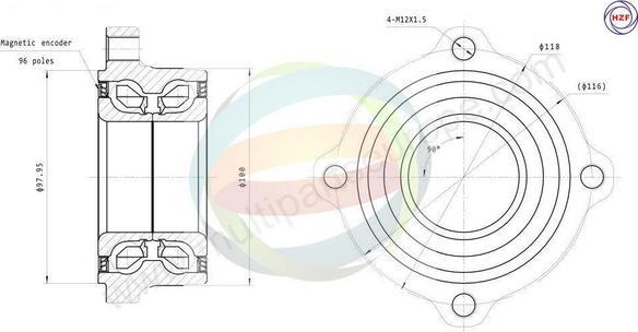 Multiparts 70-340048 - Комплект підшипника маточини колеса autocars.com.ua