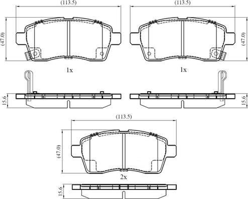 National NP3015 - Тормозные колодки, дисковые, комплект autodnr.net