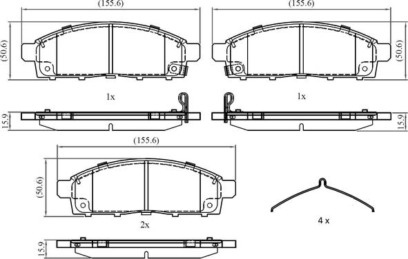 National NP3026 - Гальмівні колодки, дискові гальма autocars.com.ua