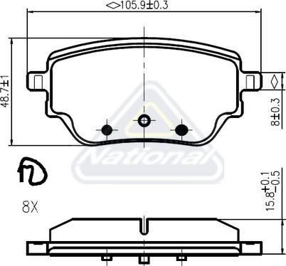 National NP3130 - Тормозные колодки, дисковые, комплект autodnr.net