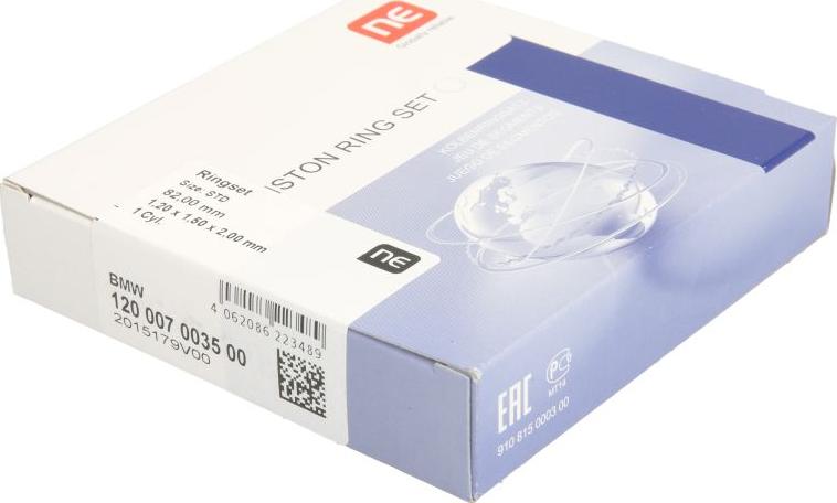 NE 120007003500 - Комплект поршневих кілець autocars.com.ua