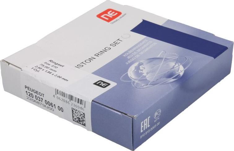 NE 120 037 0061 00 - Комплект поршневих кілець autocars.com.ua