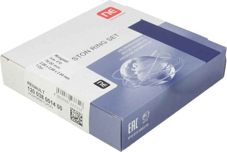 NE 120 038 0014 00 - Комплект поршневих кілець autocars.com.ua