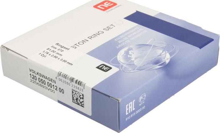 NE 120 050 0012 00 - Комплект поршневих кілець autocars.com.ua