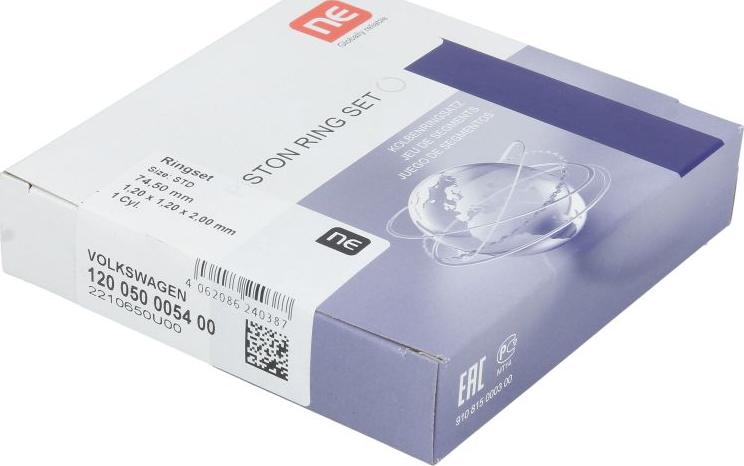 NE 120050005400 - Комплект поршневих кілець autocars.com.ua